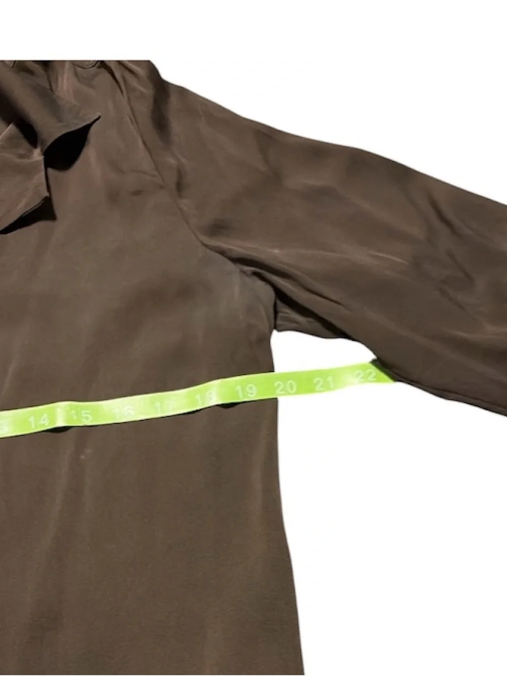 Quince Washable Stretch Silk Blouse Brown Size Large - Picture 5 of 5
